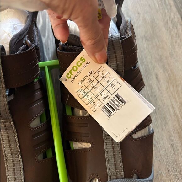 Crocs Mens Brown Sandals Sz 10 New - Picture 5 of 5